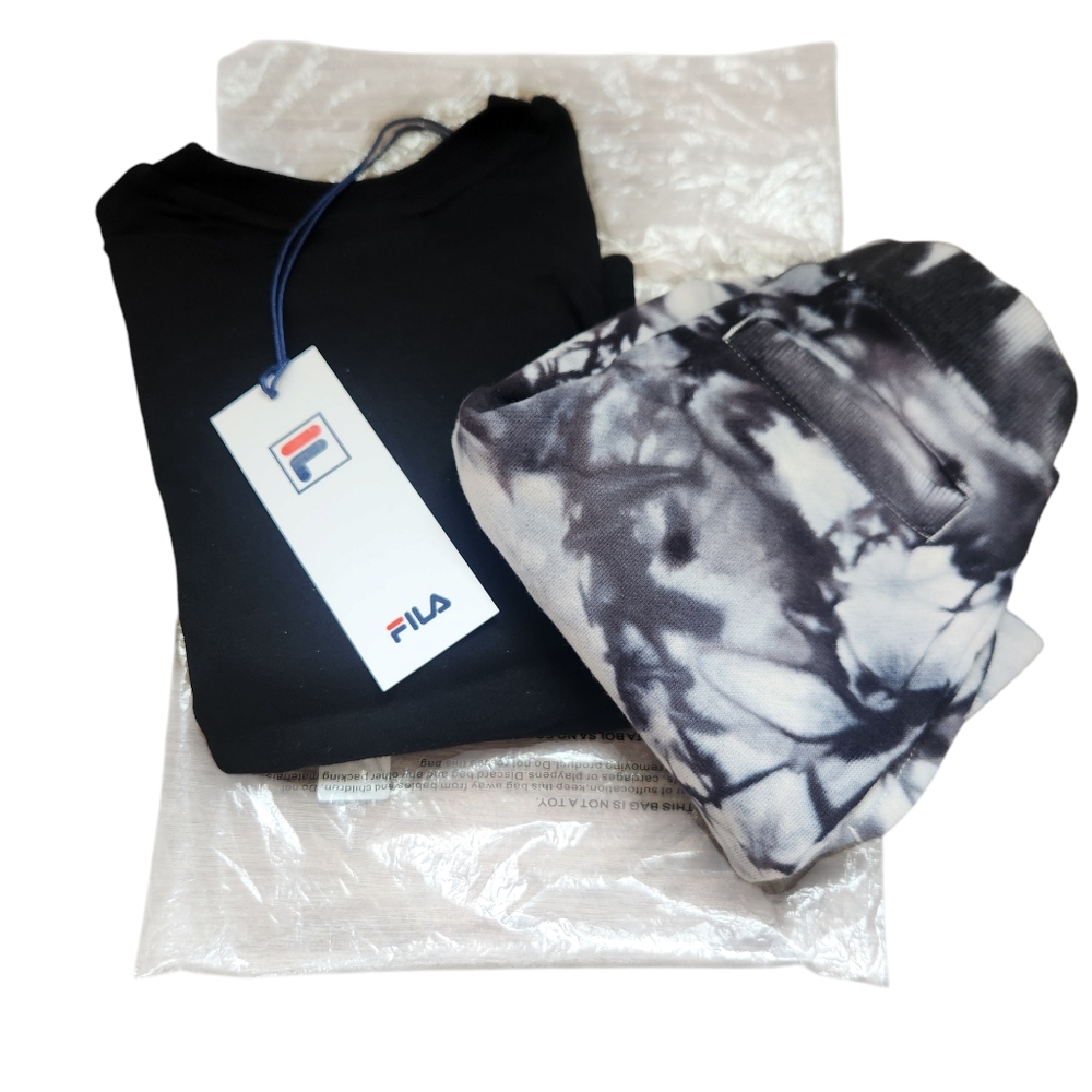 NWT FILA Tie Dye Shorts & Tee Matching Set Size 4 - Picture 3 of 11